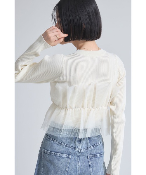チュールフリルニットプルオーバー（ニット/セーター