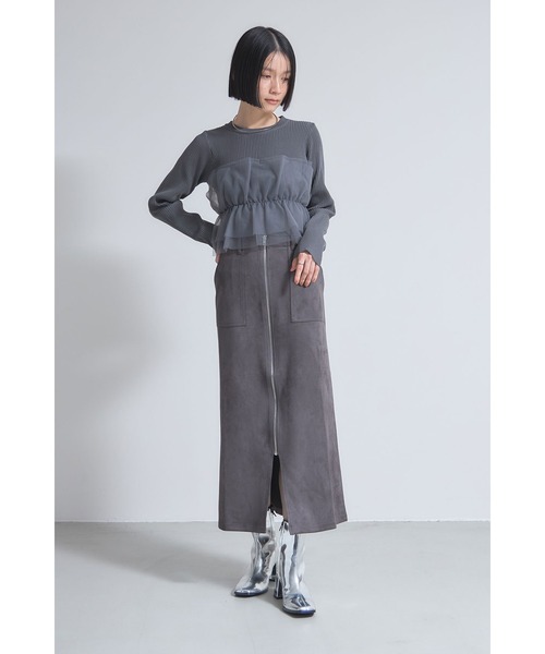 &. NOSTALGIA(アンドドットノスタルジア)の「チュールフリルニットプルオーバー(ニット/セーター・レディース・アイボリー/ブラック/グレー・M)」の13枚目の写真