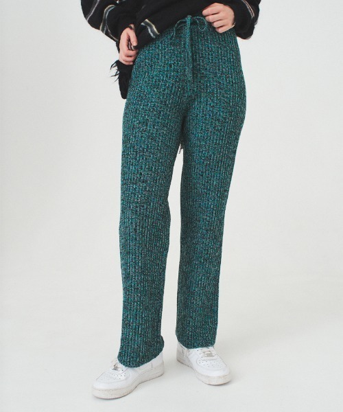 soduk(スドーク)の「【soduk】mixed color knit trousers(その他パンツ・レディース・グリーン/キャメル・ONE SIZE)」の7枚目の写真