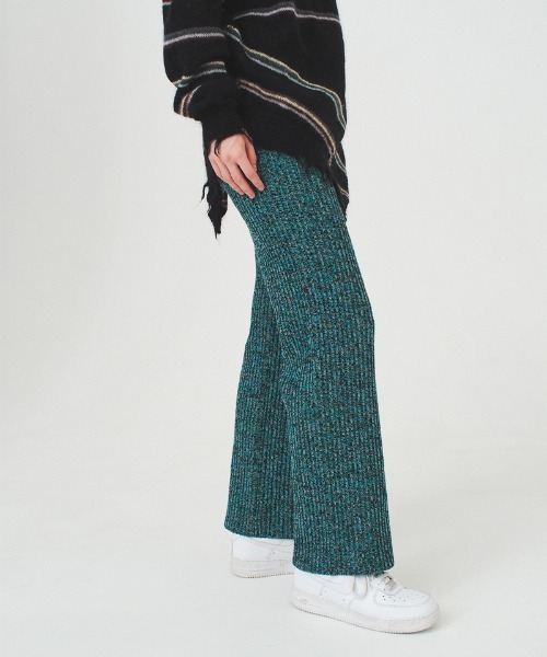 soduk(スドーク)の「【soduk】mixed color knit trousers(その他パンツ・レディース・グリーン/キャメル・ONE SIZE)」の8枚目の写真