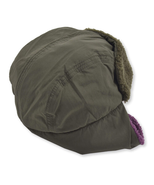 WASK（ワスク）の「配色ボアフライトキャップﾟ(54~56cm)（キャップ・キッズ・ブラック/グリーン・FREE）」の6枚目の写真