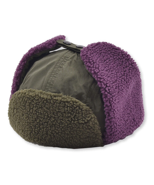 WASK（ワスク）の「配色ボアフライトキャップﾟ(54~56cm)（キャップ・キッズ・ブラック/グリーン・FREE）」の7枚目の写真