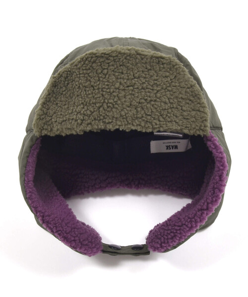 WASK（ワスク）の「配色ボアフライトキャップﾟ(54~56cm)（キャップ・キッズ・ブラック/グリーン・FREE）」の8枚目の写真