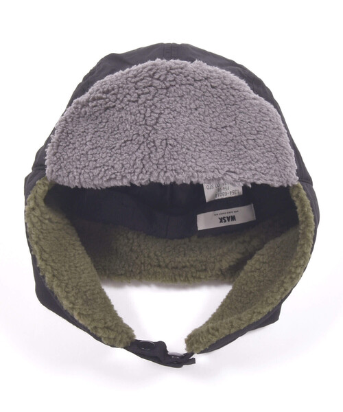 WASK（ワスク）の「配色ボアフライトキャップﾟ(54~56cm)（キャップ・キッズ・ブラック/グリーン・FREE）」の15枚目の写真