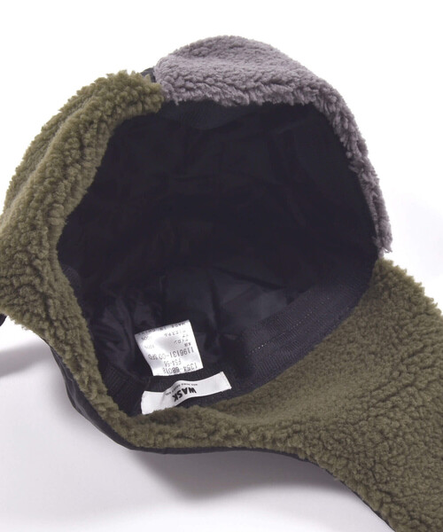 WASK（ワスク）の「配色ボアフライトキャップﾟ(54~56cm)（キャップ・キッズ・ブラック/グリーン・FREE）」の17枚目の写真