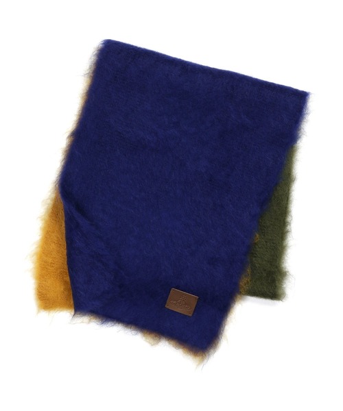 Vivienne Westwood ACCESSORIES(ヴィヴィアンウエストウッドアクセサリー)の「シャギー ウールニットマフラー【249152 108L】(マフラー・レディース・ピンク/ブルー/フューシャピンク・FREE)」の2枚目の写真