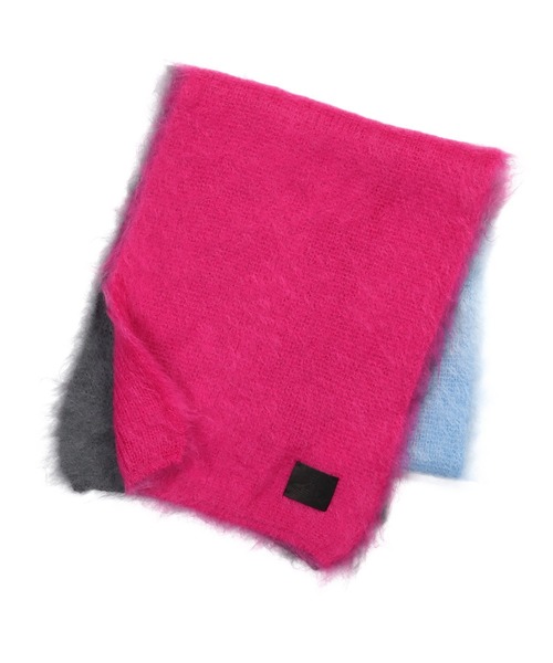 Vivienne Westwood ACCESSORIES(ヴィヴィアンウエストウッドアクセサリー)の「シャギー ウールニットマフラー【249152 108L】(マフラー・レディース・ピンク/ブルー/フューシャピンク・FREE)」の3枚目の写真