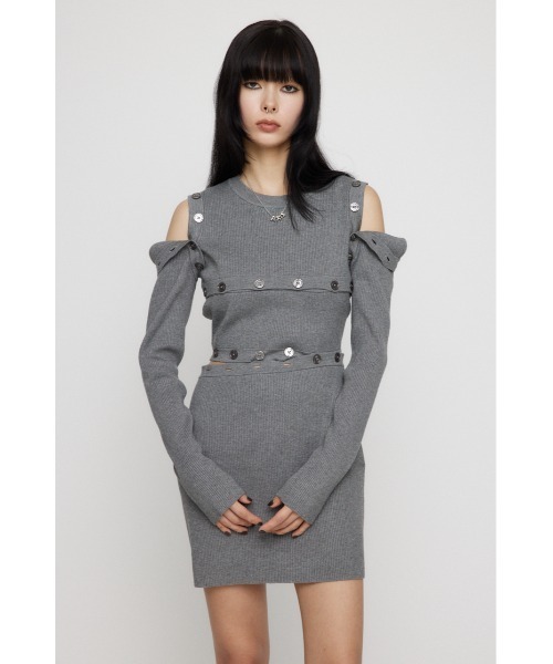 LAGUA GEM（ラグアジェム）の「MANY WAY ミニワンピース（ワンピース・レディース・グレー/ブラック/レッド・SMALL/MEDIUM）」の5枚目の写真