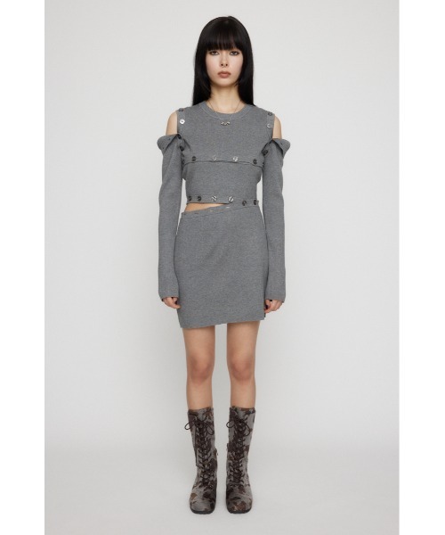 LAGUA GEM（ラグアジェム）の「MANY WAY ミニワンピース（ワンピース・レディース・グレー/ブラック/レッド・SMALL/MEDIUM）」の6枚目の写真