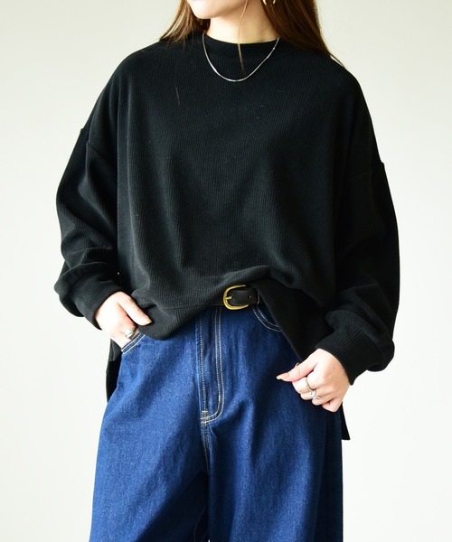 and it_(アンドイット)の「カットコーデュロイゆるプルオーバー(Tシャツ/カットソー・レディース・ダークグレー/グレイッシュベージュ/ブラック・M/L)」の21枚目の写真