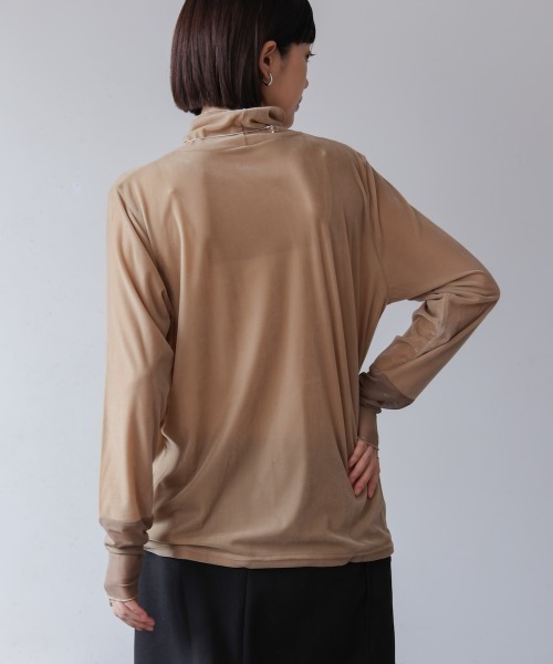 Bou Jeloud（ブージュルード）の「シアーベロアインナー（Tシャツ/カットソー・レディース・モカ/ベージュ/ブルー/ブラック・FREE）」の15枚目の写真