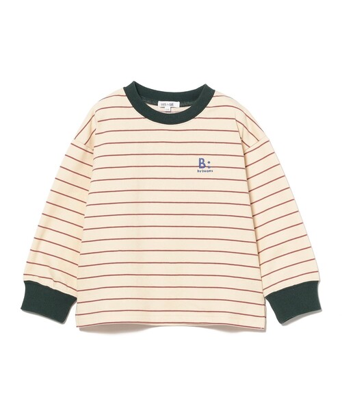 B:MING by BEAMS(ビーミングバイビームス)の「ミニ裏毛 ボーダー ロングスリーブ Tシャツ 2025SS(100~140cm)(Tシャツ/カットソー・キッズ・ホワイト系その他5/ブルー・140/130/100/120/110)」の9枚目の写真