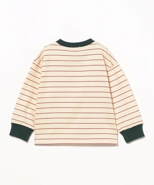 B:MING by BEAMS(ビーミングバイビームス)の「ミニ裏毛 ボーダー ロングスリーブ Tシャツ 2025SS(100~140cm)(Tシャツ/カットソー・キッズ・ホワイト系その他5/ブルー・140/130/100/120/110)」の12枚目の写真