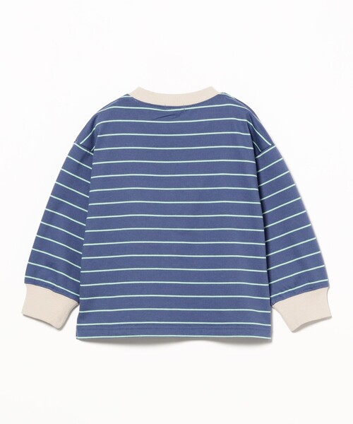 B:MING by BEAMS(ビーミングバイビームス)の「ミニ裏毛 ボーダー ロングスリーブ Tシャツ 2025SS(100~140cm)(Tシャツ/カットソー・キッズ・ホワイト系その他5/ブルー・140/130/100/120/110)」の15枚目の写真