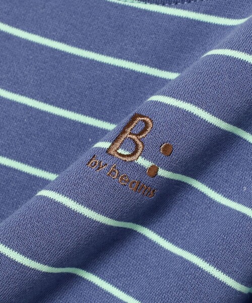 B:MING by BEAMS(ビーミングバイビームス)の「ミニ裏毛 ボーダー ロングスリーブ Tシャツ 2025SS(100~140cm)(Tシャツ/カットソー・キッズ・ホワイト系その他5/ブルー・140/130/100/120/110)」の16枚目の写真