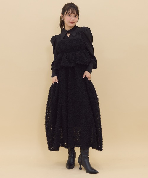 REDYAZEL（レディアゼル）の「【セットアップ可能】チュールビスチェドッキングブラウス（シャツ/ブラウス・レディース・ブラック/ホワイト・FREE）」の13枚目の写真