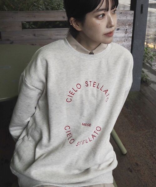 Green Parks(グリーンパークス)の「サークル刺繍スウェット(スウェット・レディース・ブラウン/ピンク/ホワイト系その他・FREE)」の2枚目の写真