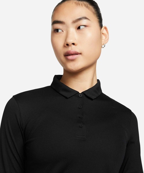NIKE（ナイキ）の「ナイキ Dri-FIT ビクトリー ウィメンズ ロングスリーブ ゴルフポロ / Nike Dri-FIT Victory Women's Long-Sleeve Golf Polo DH2317-010 Black（ポロシャツ・レディース・ブラック・XS/XL/S/M/L/2XL）」の4枚目の写真