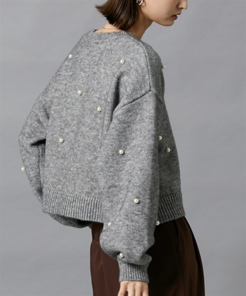 nissen（ニッセン）の「デザインボタン付ニット（ニット/セーター・レディース・杢グレー/ブラック・FREE）」の3枚目の写真