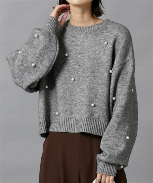 nissen（ニッセン）の「デザインボタン付ニット（ニット/セーター・レディース・杢グレー/ブラック・FREE）」の7枚目の写真