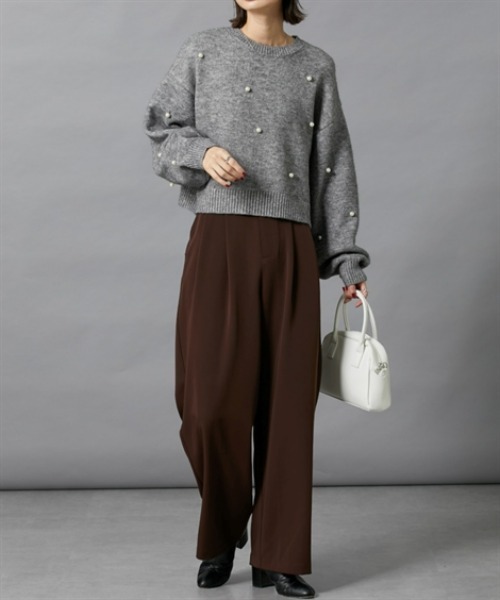 nissen（ニッセン）の「デザインボタン付ニット（ニット/セーター・レディース・杢グレー/ブラック・FREE）」の6枚目の写真