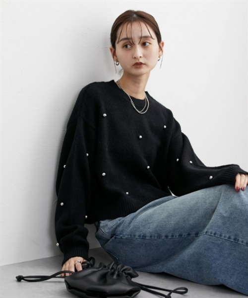 nissen（ニッセン）の「デザインボタン付ニット（ニット/セーター・レディース・杢グレー/ブラック・FREE）」の11枚目の写真