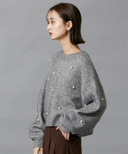 nissen（ニッセン）の「デザインボタン付ニット（ニット/セーター・レディース・杢グレー/ブラック・FREE）」の16枚目の写真