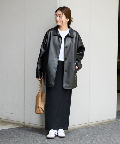 ジャーナルスタンダード　ウォッシャブル フェイクレザーファー襟付カバーオール 追加》ウォッシャブルフェイクレザーファー襟付カバーオール