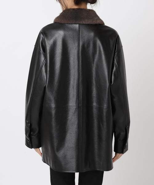 ジャーナルスタンダード　ウォッシャブル フェイクレザーファー襟付カバーオール JOURNAL STANDARD（ジャーナルスタンダード）の「ウォッシャブル