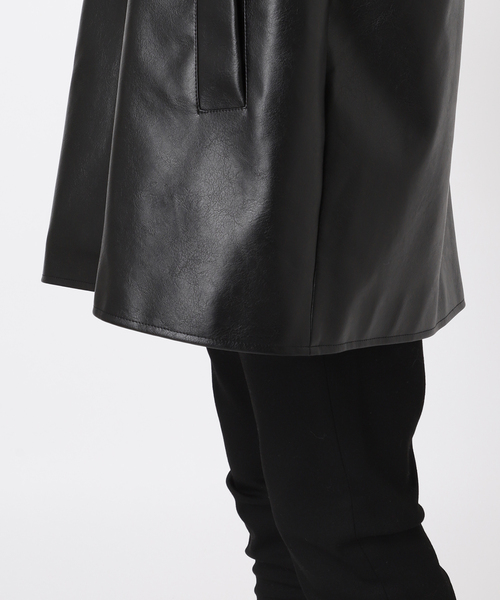 ウォッシャブルレザーファー襟付き　ジャーナルスタンダード　黒 ウォッシャブルレザーファー襟付き ジャーナルスタンダード 黒