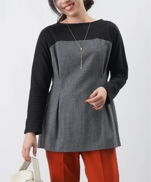 【セール】LC/LLL ウールビスチェ風切替プルオーバー（Tシャツ/カットソー）｜LUCA/LADY LUCK LUCA（ルカ/レディラックルカ）