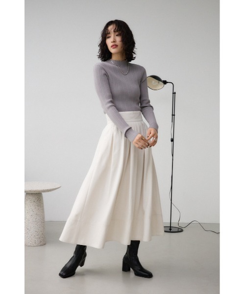 AZUL by moussy(アズールバイマウジー)の「ボックスプリーツスカート(スカート・レディース・ブラック/アイボリー/グレー・FREE)」の5枚目の写真