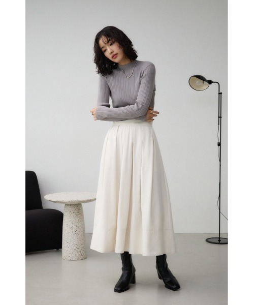 AZUL by moussy(アズールバイマウジー)の「ボックスプリーツスカート(スカート・レディース・ブラック/アイボリー/グレー・FREE)」の6枚目の写真