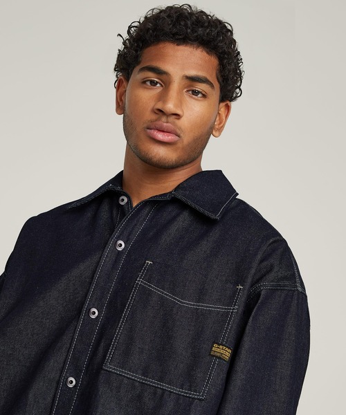 【美品】G-STAR RAW デニムユーティリティオーバーシャツ G-STAR RAW シャツ BACK PAINT BOXY FIT SHIRT/バックプリント