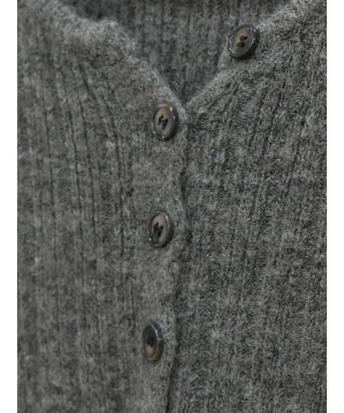 Reurie'(レウリィ)の「フロントボタンリブニットワンピース/front button rib knit onepiece 長袖 ロング丈 Vネック きれいめ シンプル モード カジュアル ブラウン ブラック メランジ(ワンピース・レディース・ブラウン/チャコールグレー・FREE)」の11枚目の写真