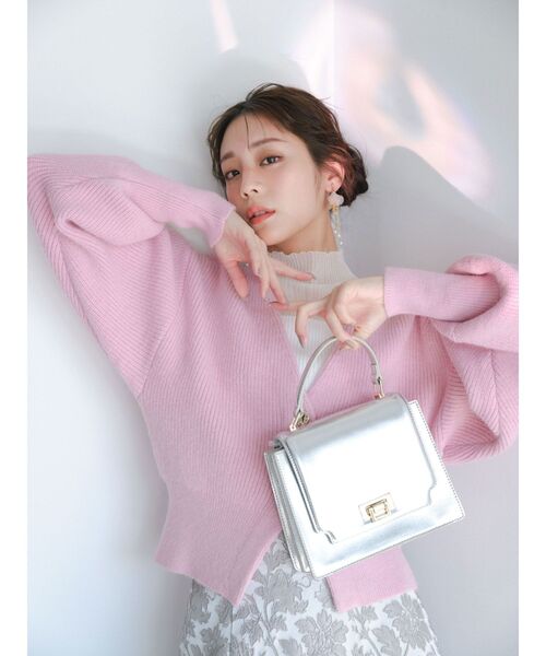 MERCURYDUO（マーキュリーデュオ）の「片畔ボリュームスリーブカーディガン（カーディガン/ボレロ・レディース・ミント/オフホワイト/ピンク・FREE）」の12枚目の写真