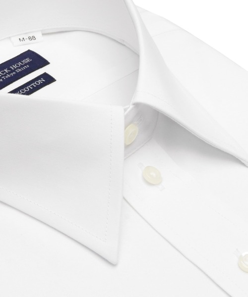 TOKYO SHIRTS(トウキョウシャツ)の「透け防止 形態安定ノーアイロン レギュラー 長袖ビジネスワイシャツ 白無地(ビジネスシャツ・メンズ・ホワイト・首回り47cm-裄丈86cm/首回り45cm-裄丈90cm/首回り45cm-裄丈86cm/首回り45cm-裄丈82cm/首回り42cm-裄丈90cm/首回り39cm-裄丈88cm/首回り43cm-裄丈90cm)」の2枚目の写真