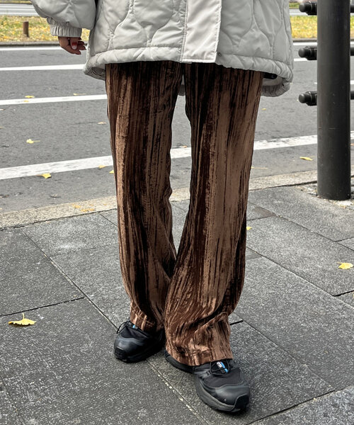 CPCM（シーピーシーエム）の「クラッシュベロアパンツ（その他パンツ・レディース・ブラウン/グリーン/ブラック/グレー・MEDIUM/LARGE）」の10枚目の写真