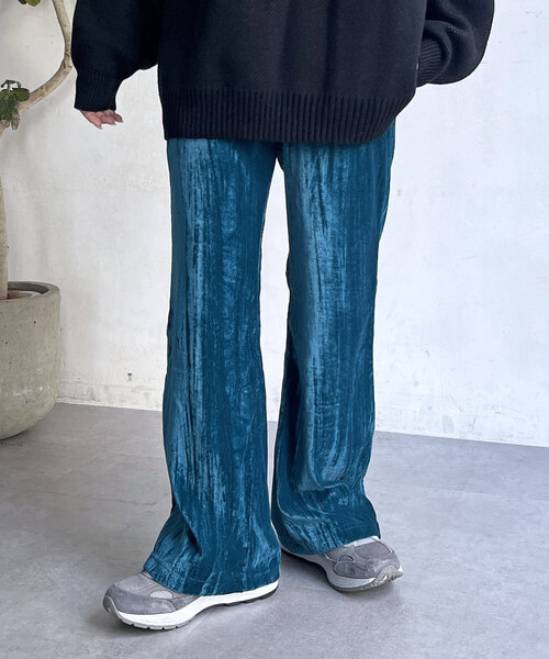 CPCM（シーピーシーエム）の「クラッシュベロアパンツ（その他パンツ・レディース・ブラウン/グリーン/ブラック/グレー・MEDIUM/LARGE）」の11枚目の写真