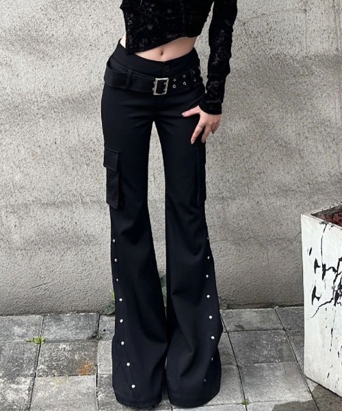 DimMoire【ディムモアール】スタッズカーゴパンツ/BLACK e72a30907106508b2d811ded259e00