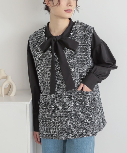 n'OrLABEL（ノアールレーベル）の「『ボウタイブラウス』（シャツ/ブラウス・レディース・オフホワイト/ブラック・2/1）」の18枚目の写真