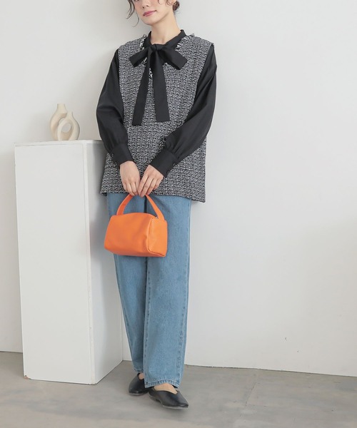 n'OrLABEL（ノアールレーベル）の「『ボウタイブラウス』（シャツ/ブラウス・レディース・オフホワイト/ブラック・2/1）」の9枚目の写真