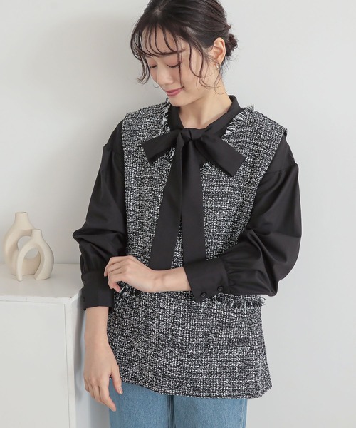 n'OrLABEL（ノアールレーベル）の「『ボウタイブラウス』（シャツ/ブラウス・レディース・オフホワイト/ブラック・2/1）」の19枚目の写真