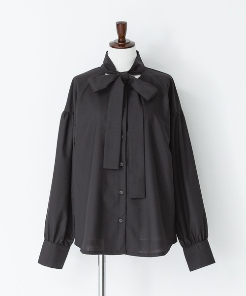 n'OrLABEL（ノアールレーベル）の「『ボウタイブラウス』（シャツ/ブラウス・レディース・オフホワイト/ブラック・2/1）」の10枚目の写真