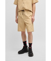 HUGO | リラックスフィット ショートパンツ コットンシアサッカー(その他パンツ)