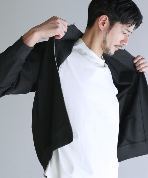 SPU（スプ）の「ハイストレッチナイロンダブルジップ撥水MA-1ジャケット（MA-1・メンズ・チャコール/ブラック/カーキ/グレー・S/XL/L/M）」の6枚目の写真