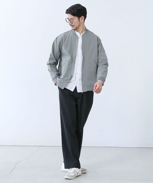SPU（スプ）の「ハイストレッチナイロンダブルジップ撥水MA-1ジャケット（MA-1・メンズ・チャコール/ブラック/カーキ/グレー・S/XL/L/M）」の19枚目の写真