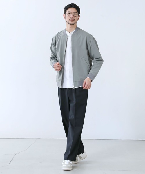SPU（スプ）の「ハイストレッチナイロンダブルジップ撥水MA-1ジャケット（MA-1・メンズ・チャコール/ブラック/カーキ/グレー・S/XL/L/M）」の20枚目の写真