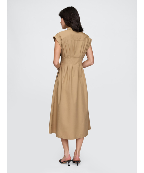 DIANE VON FURSTENBERG コットンポプリンミディシャツワンピース DIANE VON FURSTENBERG コットン混ポプリン ミディシャツ