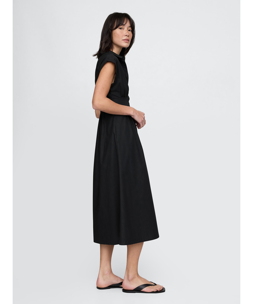 MM6 MAISON MARGIELA ポプリン ミディ シャツワンピース MM6 Maison Margielaのホワイト ロゴ ポプリン ミニ シャツ